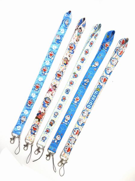 20 piezas Anime Cat Lanyards llavero Pass Gym ID Card Badge Holder funda para teléfono móvil correas para el cuello DIY colgar cuerda correas cinta Accesorios