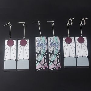 Boucles d'oreilles en acrylique, 20 pièces, Clip d'oreille en acrylique, dessin animé Kimetsu no Yaiba 2020 Demon Slayer Kamado Tanjirou Nezuko Cosplay, boucles d'oreilles entières