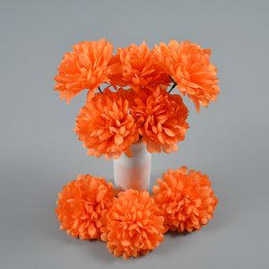 20pcs Fleurs artificielles Chrysanthemum Heads Marigold Flower Heads for Home Wedding Banquet Decor