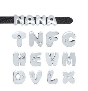 20 pièces à 8MM gros un strass glisser lettres ajustement bricolage Bracelet Bracelet LSSL056385613