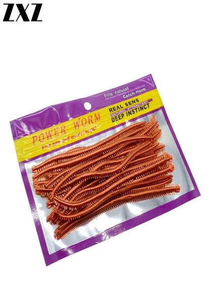 20pcs Bag Artificial Sea Worms Soft Ceba de 13 cm Lombros de tierra de pesca Lugares de olor a pescado.