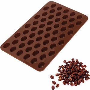 20 stks bakvormen cake bakvorm gereedschap 100% food grade siliconen mini koffieboon 55 rasters chocolade suiker snoep DIY mallen 18.5 * 11 * 1,4 cm