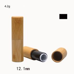 20 stks Black Bamboo Lip Balm Tube 12.1mm Lege Lip Cosmetische Compact Subpackage Container DIY Klassieke Makeup Tool 4.2G