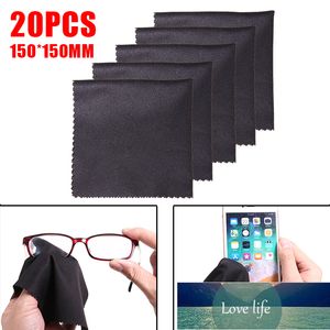 20 pièces noir carré Microfibre classe tissu lentille oeil ordinateur portable téléphone lunettes écran nettoyage lingettes nettoyant lunettes accessoires prix usine conception experte