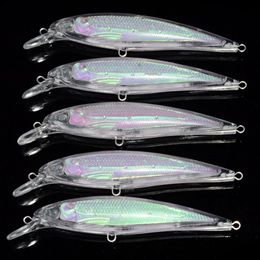 20 stuks Blank Ongeverfd Plastic Aas Ongeverfd Vib Minnow Potlood Lokken Lichaam Vals aas Bionische aas Baars Kunstmatige Wobblers 201106177O