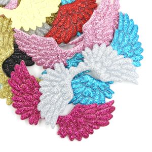 20pcs parches de ala de ángel bling parche de lentejuelas multicolor para niños coser ropa clips de cabello de bricolaje