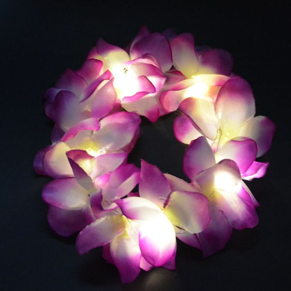 20pcs clignotant léger hawaii hula luau guirland couronne couronne de fleur de fleur de fleur de fête d'anniversaire cosplay