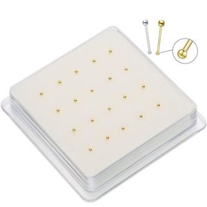 Caja de 20 piezas 1 0mm 1 2mm delicada bola pequeña Nariz Studs Piercing joyería Pircing Nariz Nez Joyera Cuerpo 220224230O