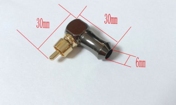 20 pièces laiton RCA à Angle droit prise mâle connecteur Audio vidéo à souder