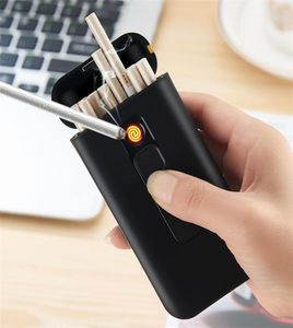20 -stcs capaciteit sigarettenkastdoos met USB elektronische aansteker voor slanke sigaretten waterdichte sigarettenhouder plasma aansteker T200113713395