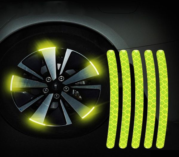 20pcs Car Wheel Hub Tire RIM Brouilles réfléchissantes Autocollant Luminous pour Night Driving Carstyle Accessoires9344448