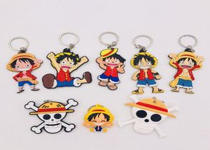 20pcs Cartoon Designers Figure One Piece Keychain Soft PVC 3D Double côté anime chaîne Key Key Ring Kids Trinket Key Holder Party G3269468