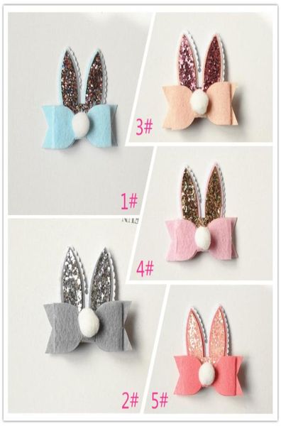 20pcs dessin animé Rabbit Ear Hoids Bow Prince Baby Girl Coils Clips Bows Hairpin avec une balle douce Kids Animaux mignons Barrettes1938048