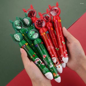 20 piezas brillo navideño bolígrafo de 10 colores juego de bolígrafos de escritura novela Original para escribir punto de bola Kawaii