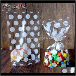 20 Stücke Weihnachten Kunststoff Süßigkeiten Taschen Gold Weiß Polka Dots Transparente Geburtstag Jahr Party Verpackung 83Qhj Wrap S2Lrq