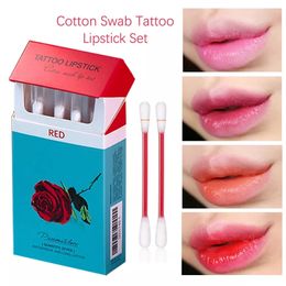 20pcs Cigarette Cotton Tobsticle Tattoo Tattoo Repstick antiadhésif antiadhésif Arafant et sans crèche pour les lèvres à lèvres Send de coloration 240514