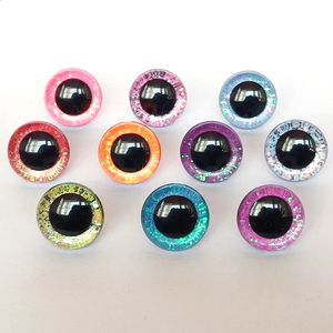 20 pièces couleur 3D jouet de sécurité yeux paillettes non-tissés rondelle-taille couleur Option 240305