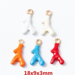 20 pièces bois de corail gouttes d'huile lumière or alliage de zinc pendentif breloques en métal pour la fabrication de bijoux à bricoler soi-même 6732283n