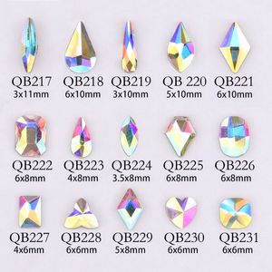 20 pièces cristaux ongles diamant pierre Strass AB verre Strass pour 3D ongles Art décorations fournitures bijoux QB217-246A