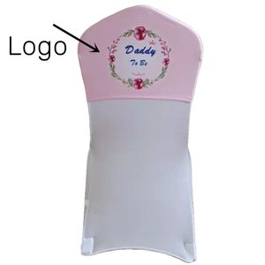 20 piezas, cubiertas personalizadas para sillas de banquete, publicidad comercial, feria comercial, banda para sombrero con capucha de LICRA, bandas para sombrero 240104