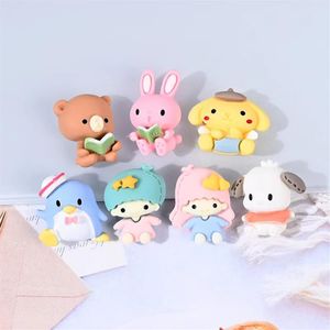 20 pièces mignon dessin animé animaux Flatback résine composants Cabochon Kawaii chien ours lapin personnages téléphone déco pièces album à faire soi-même Acc2048