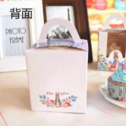 20pcs Boîte à cupcakes de lapin mignon avec manche d'anniversaire Cupcake Emballage de Noël Cupcake Box Favors pour les invités