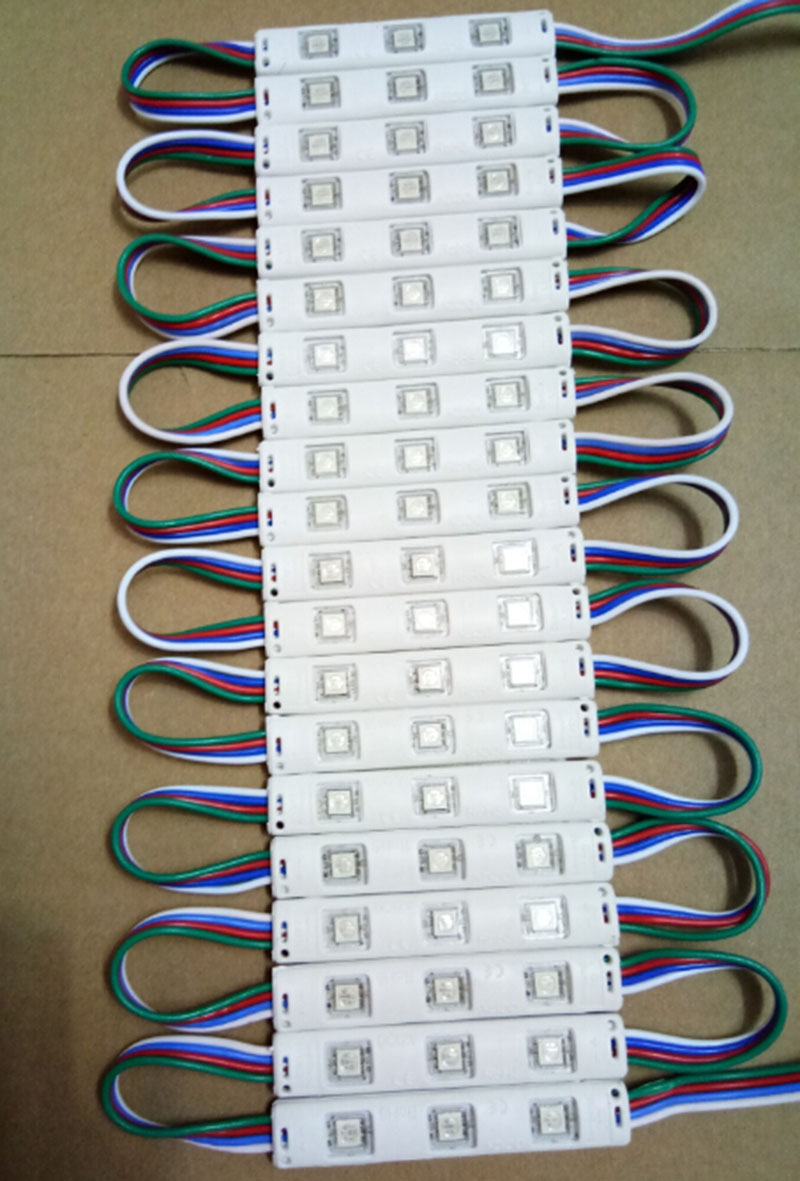 20PCS DC12V 3LEDs LED 모듈 5050 5730 5050 RGB LED 모듈 사출 광의 RGB IP65 방수