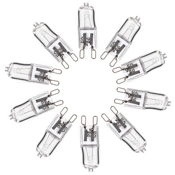 20 pièces ampoule halogène G9 à intensité variable 25w 40w 60w 110V 220V 2700K blanc chaud pour applique verre clair chacune avec une boîte intérieure