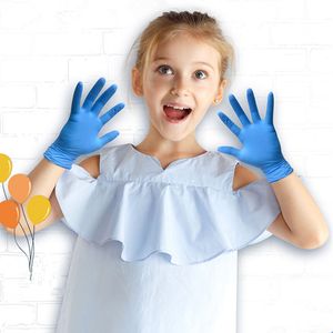 20 piezas guantes desechables de látex para niños, higiene protectora de nitrilo, guantes de mano de seguridad pequeños universales para adolescentes
