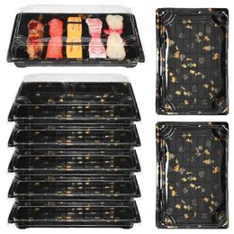 20 Stuks Wegwerp Sushi Dienblad Take Out Voedsel Dozen Rechthoek Zand Salade Dessertkom Maaltijd Prep Containers 240108