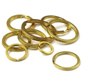 20 stks DIY Solid Brass Key Ring Snap Hooks O Ring Metal gespen Dog Kraag Keychain Connector Leeraccessoires voor het maken van tassen4170723