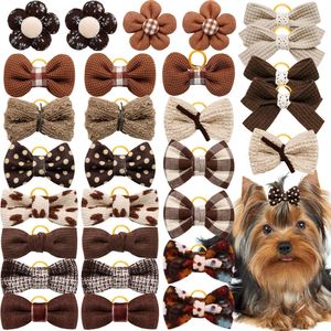 20pcs Hair Hair Bows Bands de caoutchouc Pet Small Cat Bowknot Dogs mignons pour les accessoires de toilettage 240418