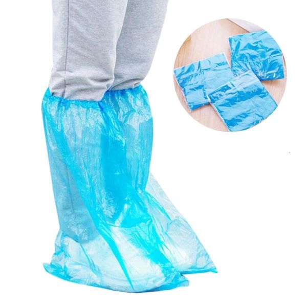 20pcs Durable Emplaiproof Téplice en plastique épais jetable Couvre-chaussures de pluie Hightop Boot 240419