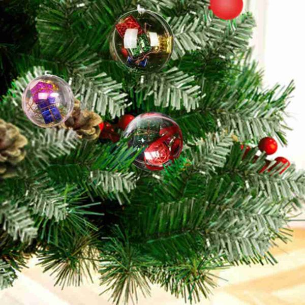 20 piezas elegantes bolas de plástico transparente para Navidad, haz tus propios adornos DIY, adornos para árboles de Navidad rellenables con infinitas posibilidades L230621