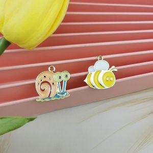 20 stks Emaille Snail Bee Charm Oil Druppel voor Sieraden Maken en Crafting Cute Earring Hanger Ketting Armband Charms