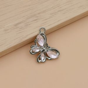 20 pièces pendentif à breloque papillon en cristal de mode pour les résultats de fabrication de bijoux de collier à faire soi-même A-804