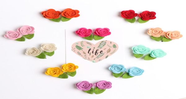 20pcs mode mignon feutre fleur de rose clips clips dessin animé épingles à cheveux florales Boutique accessoires de cheveux pour filles coiffures princesse1371374