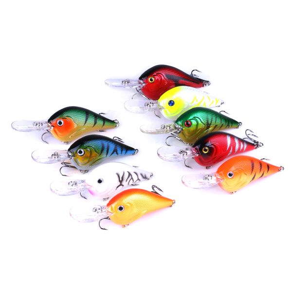 100pcs LEURRES DE PÊCHE CRANKBAITS CROCHET BASS Crank baits 9.5CM 11.2G 6 # crochets 95mm Dur Minnow Fishing (CB024) livraison gratuite