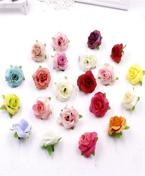 20pcs Fleurs fraîches et artificielles Small Boud Simulation Small Tea Rose Silk Flower Decoration Fleur Tête DIY ACCESSOIRES D1907043757