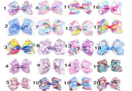 20 piezas niña unicornio 5quot lazos para el cabello clips personaje estrías ombre bowknot horquillas sombreros Fiesta bobbles para el cabello Accesorios HD356773447