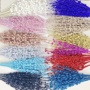 Glitter STEM Nieuwjaar Party Wedding Decoratie 12 Forks Multicolor Berry Leave Christmas Tree Branch Coral Golden Powder Flower