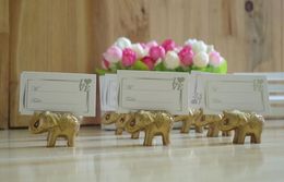 20 stks Gouden Olifant Naam Nummer Menu Tafel Plaats Kaart Houder Clip Bruiloft Baby Douche Party Reception Gunst