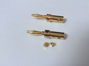 20pcs laiton plaqué or haut-parleur 4mm fiche banane prise audio connecteur de câble