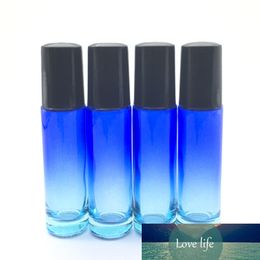 20 stks gradiënt kleur etherische olie 10 ml lege blauw-clear roller glazen fles parfum roll op dikke glazen fles gratis verzending