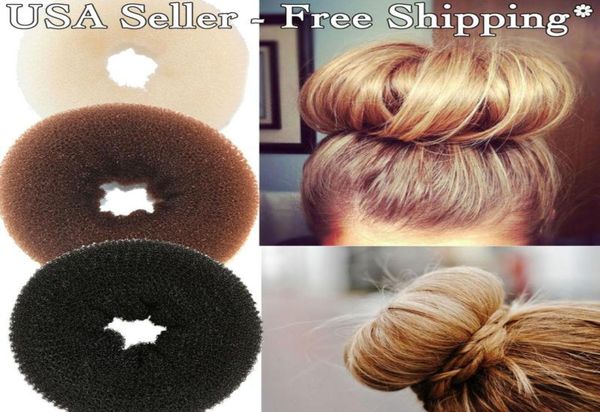 20 piezas cabello voluminizador Scrunchie Donut anillo estilo moño Scrunchy calcetín Poof Bump It Snooki1491061