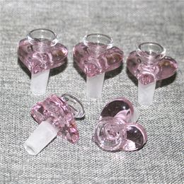 20 stks Hartvorm 14mm 18mm Glazen Kommen Mannelijke Joint Hookah Glas Kom Stuk Voor Bong Olie Rig Water Pijp Ash Catchers