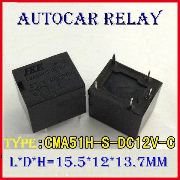 20 pièces/lot ZHEJIANG HKE relais automatique CMA51H-S-DC12V-C 12V 5 jambes 16VDC 20A pour T74 T78