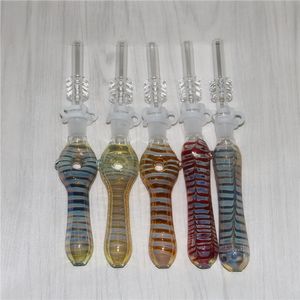 20 pièces Mini Nectar narguilés 10mm 14mm Nector collecteurs Dab paille huile plates-formes Micro ensemble verre tuyau d'eau pointe en titane