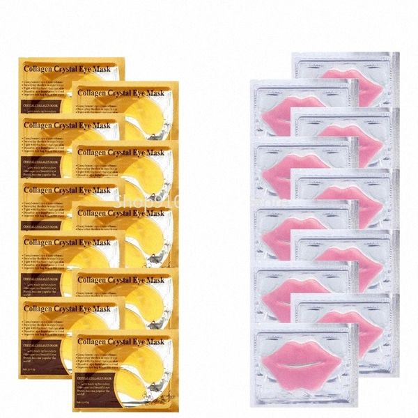 20pcs venta caliente del labio máscara de ojos Combinati 10pcs hidratante nutritiva labios máscara 10 pares anti envejecimiento arrugas ojeras parche en el ojo W1fr #