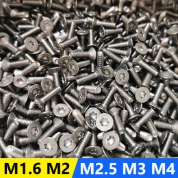 20pcs ISO14581 Vis en titane M1,6 M2 M2.5 M3 M4X3 / 4/5/6/7/8/9/10/12/15 Boulon à tête plate T5 T6 T8 T10 T20 TI2